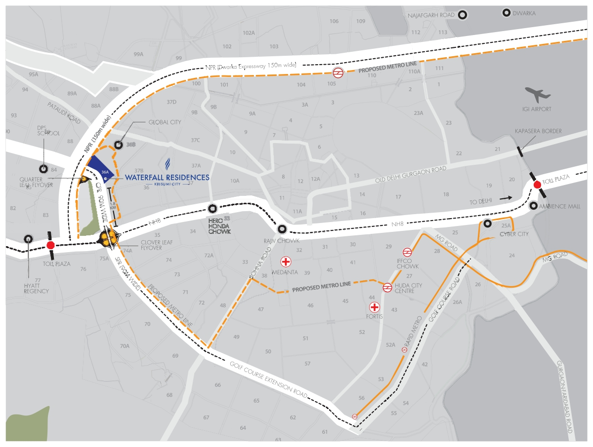 Krisumi waterfall residences location map